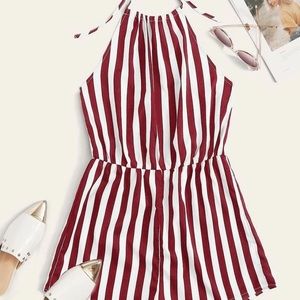 Striped Halter Romper